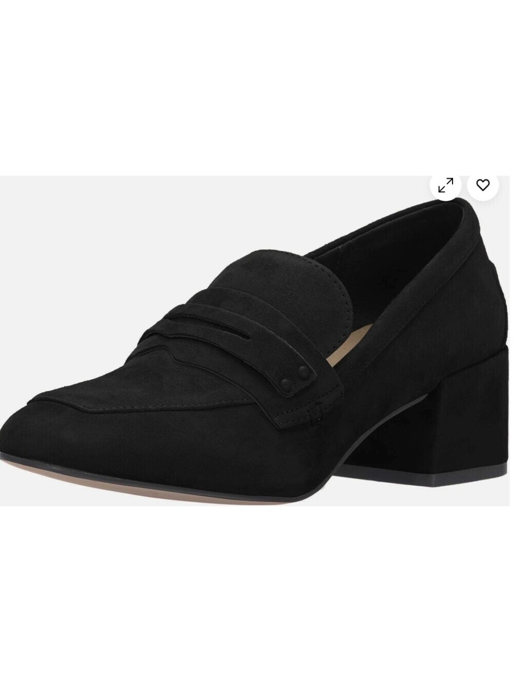 Chinese Laundry Marilyn Loafers Black Suede Heels - Women's 8.5 Brand New in Box